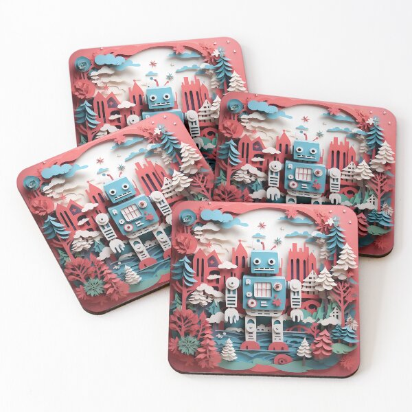 Item preview, Retro Robot in the city designed and sold by squishify.