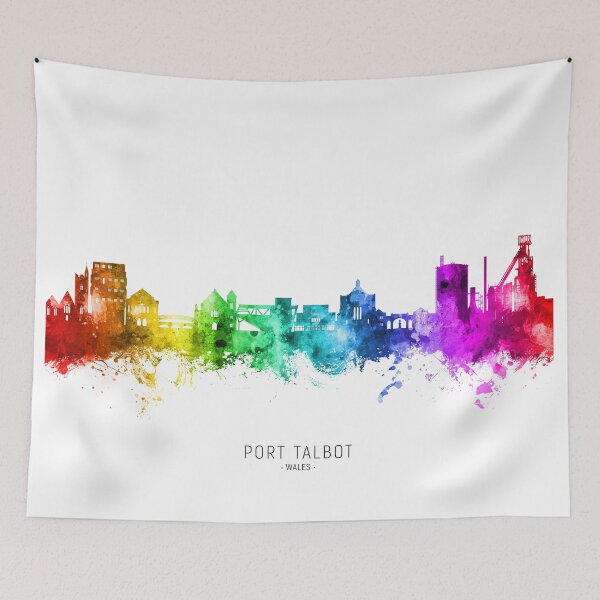 Item preview, Port Talbot Wales Skyline designed and sold by ArtPrints.