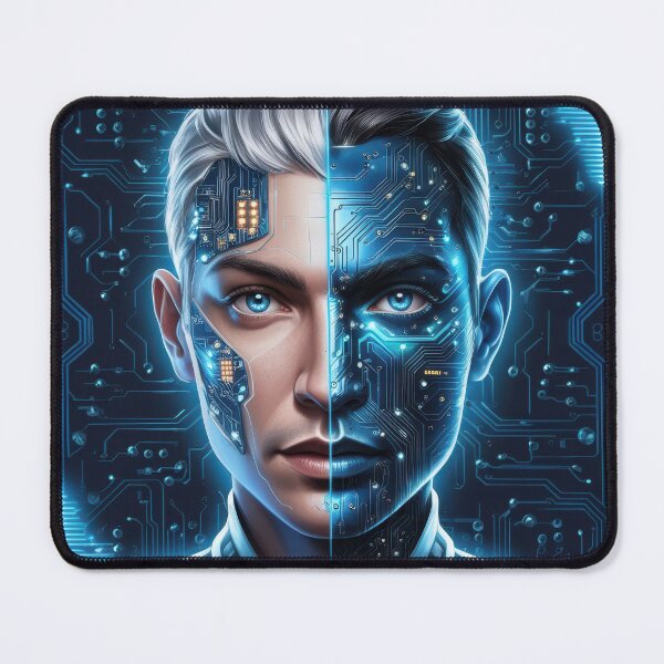 Item preview, "Cybernetic Fusion: A Surreal Digital Portrait" designed and sold by wtalat123.