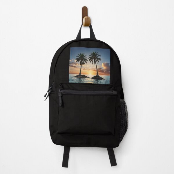 Item preview, Two palm trees in the middle of the sea, bridge, sea and sunset designed and sold by AA-designstore.