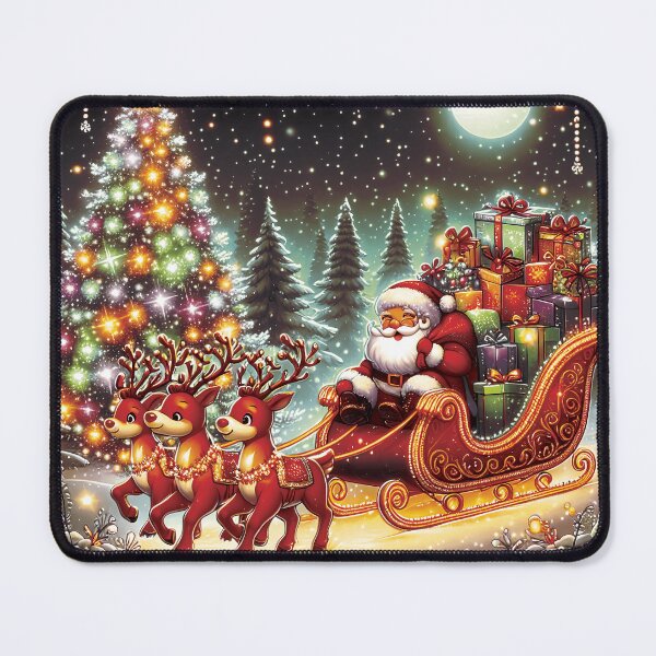 Item preview, Christmas Santa And Reindeers C8 designed and sold by HappyHavenStu.