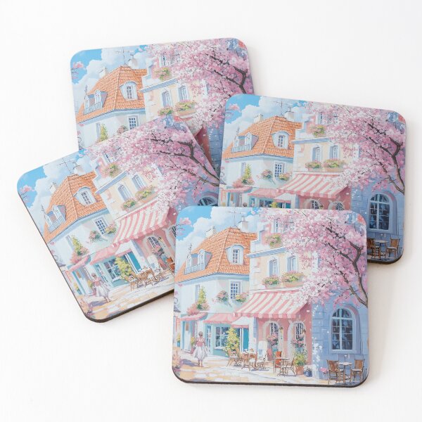 Item preview, Cafe in a Small European Village designed and sold by LarkspurAndTea.
