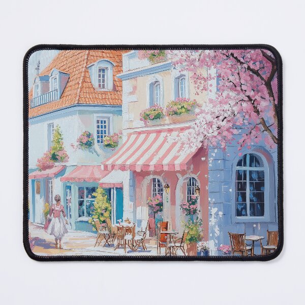 Item preview, Cafe in a Small European Village designed and sold by LarkspurAndTea.