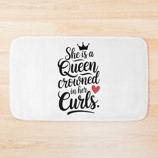 Item preview, Inspirational motto for woman written in handwriting - ,,She is a Queen crowned in her curls." designed and sold by SaraSumi.