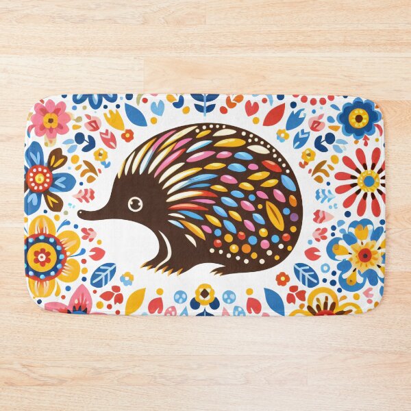 Item preview, Scandinavian Folk Art Echidna by heidiannemorris ©️  designed and sold by FOLK ART FUSION by heidiannemorris.