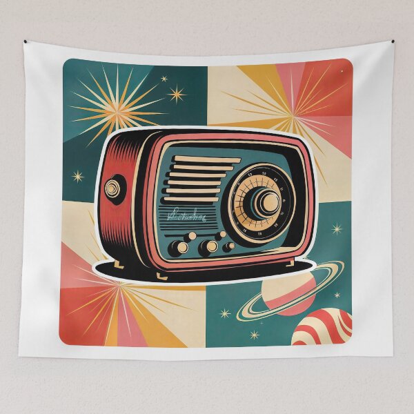 Item preview, Sticker T-Shirt Design Trending: VINTAGE RADIO designed and sold by ForeverPrintsOK.