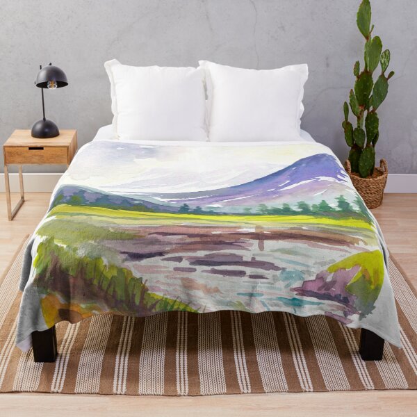 Item preview, Serene Scottish Highlands Landscape with Loch and Heather designed and sold by artshop77.