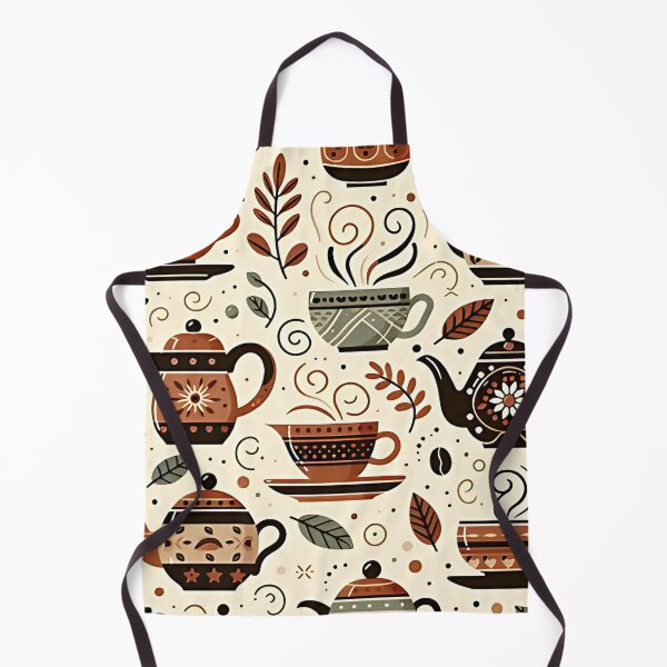 Item preview, Charming teapots and cups pattern designed and sold by Haji Kamora.