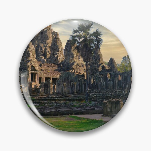 Item preview, Siem Reap, Cambodia - Bayon Temple under Blue Cloudy Sky designed and sold by TravelWish.