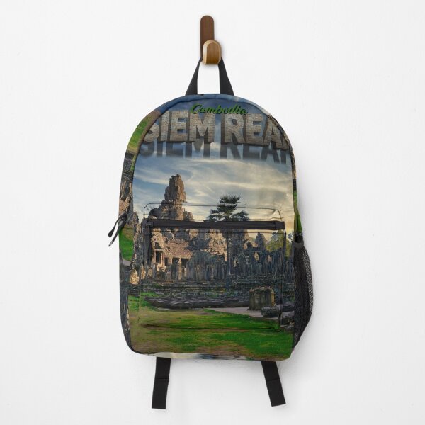Item preview, Siem Reap, Cambodia - Bayon Temple under Blue Cloudy Sky designed and sold by TravelWish.