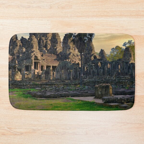 Item preview, Siem Reap, Cambodia - Bayon Temple under Blue Cloudy Sky designed and sold by TravelWish.