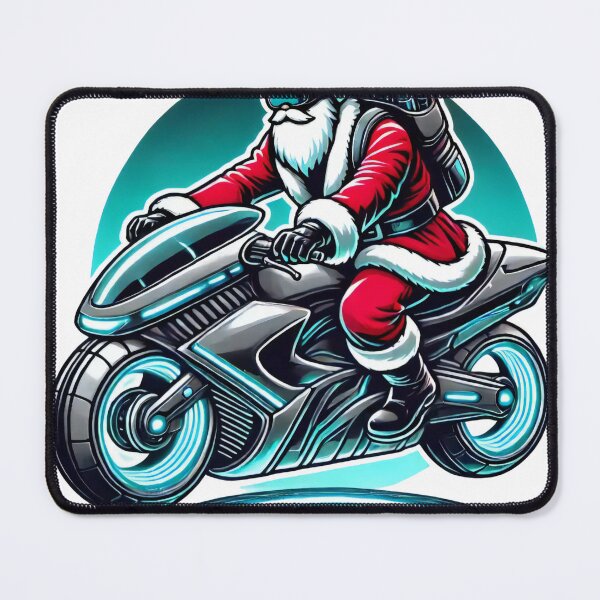 Item preview, Futuristic Santa on Cyber Bike Christmas Design designed and sold by lubushop1.