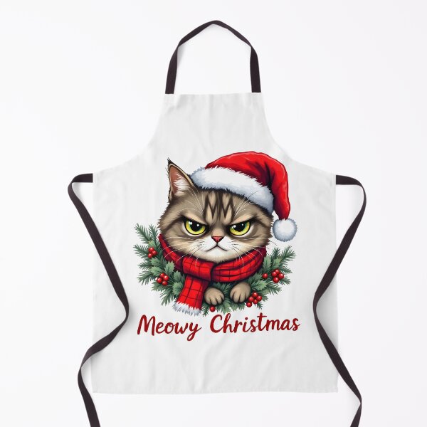 Item preview, Meowy Christmas cat with santa hat designed and sold by naatala.