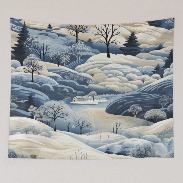 Item preview, Snow-covered village. Winter landscape. designed and sold by MagelliShop.