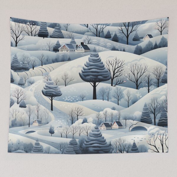 Item preview, Snow-covered village. Winter landscape. designed and sold by MagelliShop.