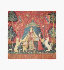 LADY AND UNICORN DESIRE ,Lion,Fantasy Flowers,Animals,Red Green Floral Scarf