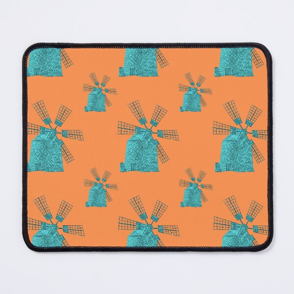 Item preview, Windmill Wanderlust: A vintage-inspired pattern featuring a weathered windmill, symbolizing resilience and the passage of time. designed and sold by Camel & Quirk.