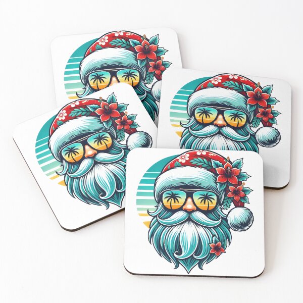 Item preview, Tropical Santa with Sunglasses and Hawaiian Christmas Vibes designed and sold by lubushop1.