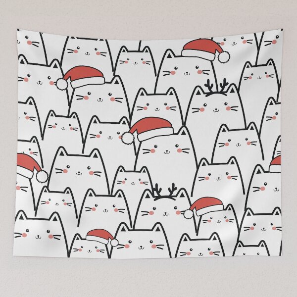 Item preview, Cats in Santa hats designed and sold by MagelliShop.