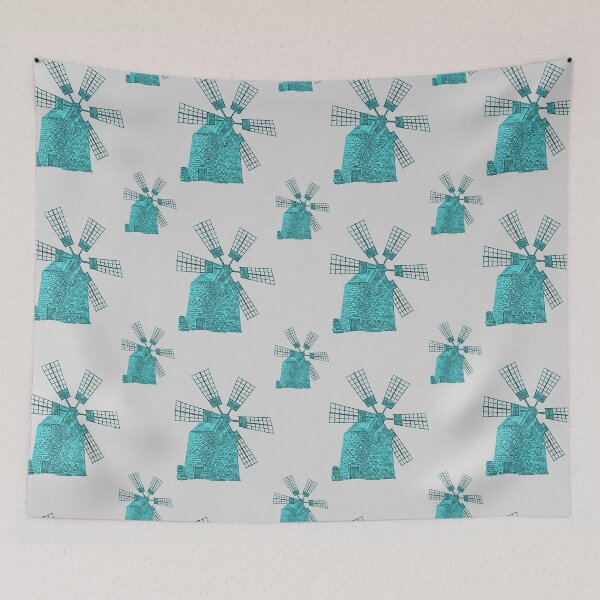 Item preview, Rustic Countryside Charm: A vintage-inspired pattern featuring a weathered windmill, symbolizing resilience and the passage of time. designed and sold by Grang Art Artistic Designs.