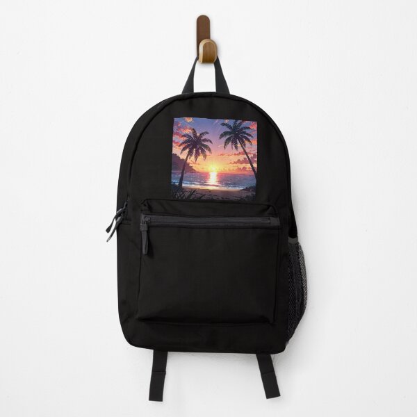 Item preview, Two palm trees in the middle of the sea, bridge, sea and sunset 2 designed and sold by AA-designstore.
