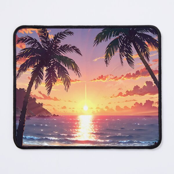 Item preview, Two palm trees in the middle of the sea, bridge, sea and sunset 2 designed and sold by AA-designstore.