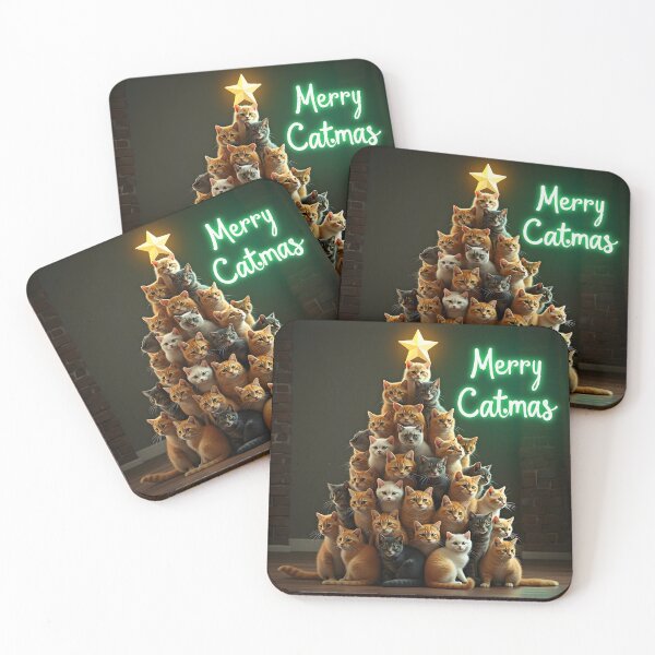 Item preview, Christmas Tree Cats Catsmas designed and sold by InkExpression.
