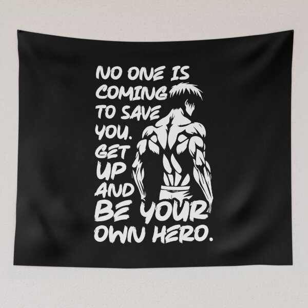 Item preview, Be Your Own Hero - Anime Bodybuilding Gym Workout Fitness Motivation designed and sold by chantastical.
