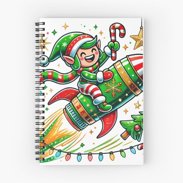 Item preview, Elf Rocketing into Christmas with Candy Canes and Lights designed and sold by lubushop1.