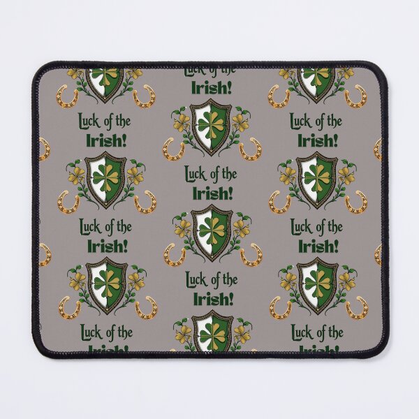 Item preview, Luck of the Irish: A harmonious Saint Patrick's image featuring a Sheild with Shamrock along with golden horseshoes to give a pleasing and balanced design. designed and sold by Grang Art Artistic Designs.