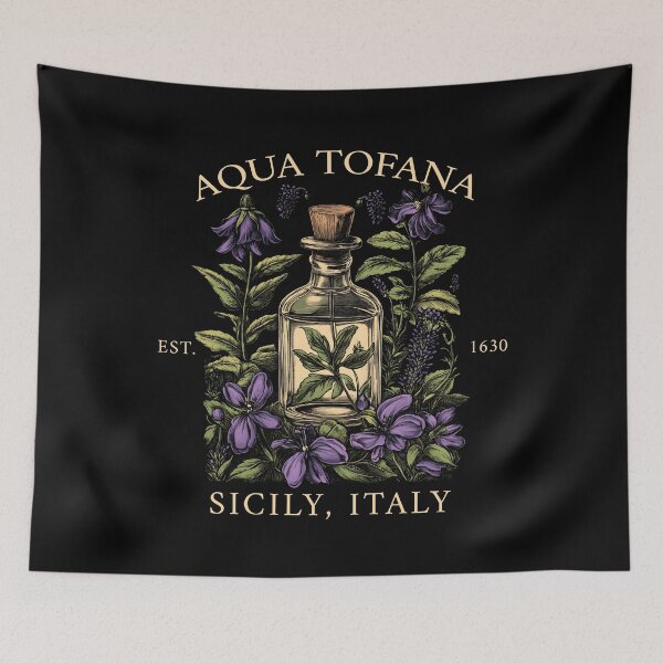 Item preview, Aqua Tofana est. 1630 Vintage Botanical Design for True Crime Lover  designed and sold by trendyzcom.