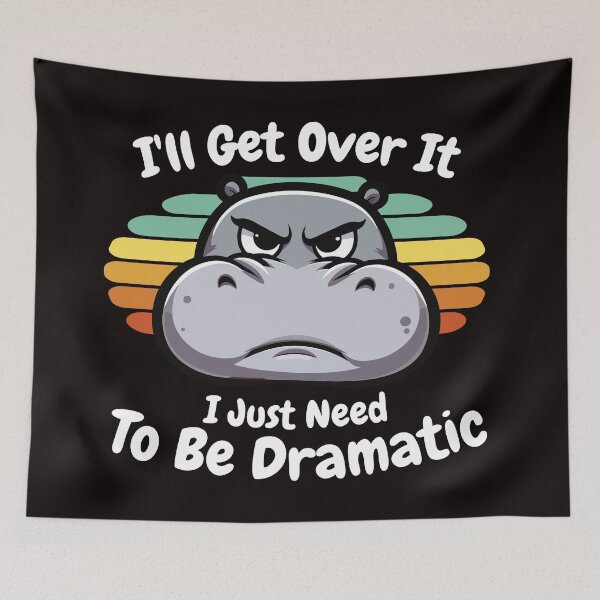 Item preview, Grumpy Hippo Funny Dramatic designed and sold by DrawHandArt.
