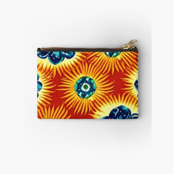 Item preview, Bright Blue Flowers on an Orange Background designed and sold by Art in Bloom.