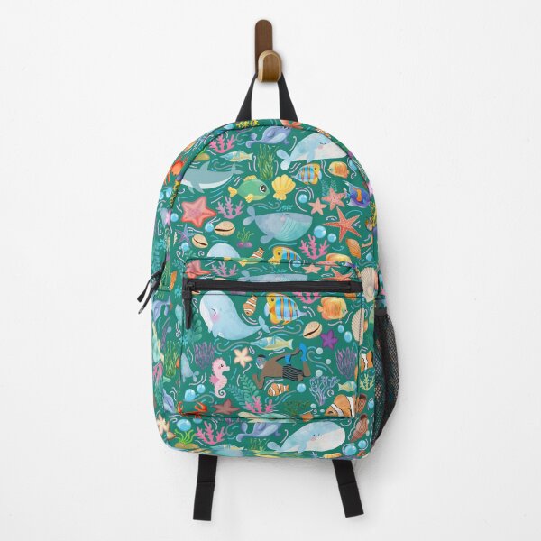 Under outlet the Sea Backpack - Tropical Backpack - Coral Backpack - Jelly fish Backpack - Unisex Shoulder Backpack - Tropical Book Bag - Book Bag