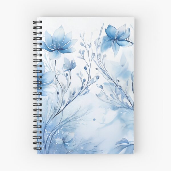 Item preview, Winter flower blooms in the snow, blue, winter, flowers, winter decor,  winter art watercolor painting, blue florals, minimalist abstract style,  watercolor painting, winter season  designed and sold by navitalidesign.