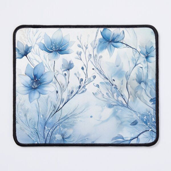 Item preview, Winter flower blooms in the snow, blue, winter, flowers, winter decor, winter art watercolor painting, blue florals, minimalist abstract style, watercolor painting, winter season designed and sold by navitalidesign.