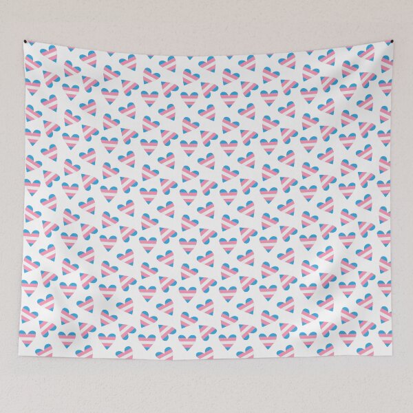 Item preview, Transgender Flag Hearts Pattern designed and sold by kaicloudy.