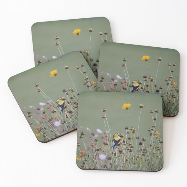Item preview, american goldfinch in prairie designed and sold by distracted.