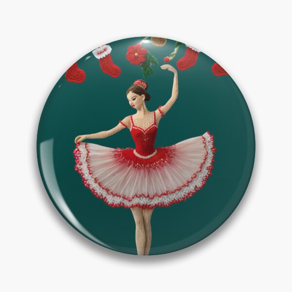 Item preview, Red and Green Christmas Ballerina designed and sold by Ciervo Primavera.