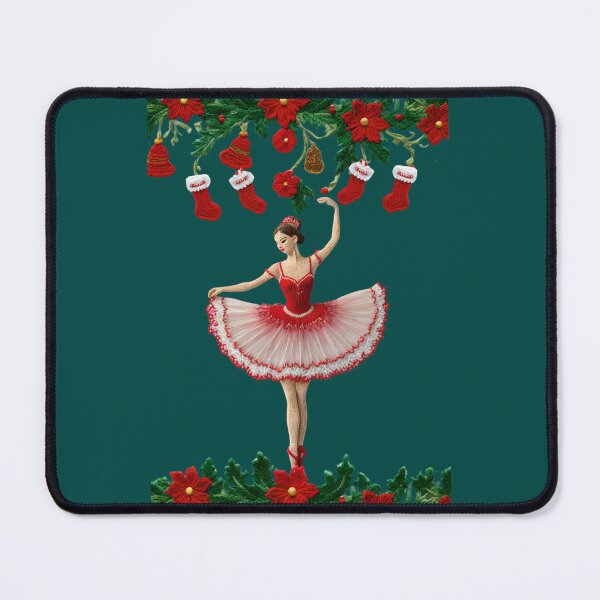 Item preview, Red and Green Christmas Ballerina designed and sold by Ciervo Primavera.