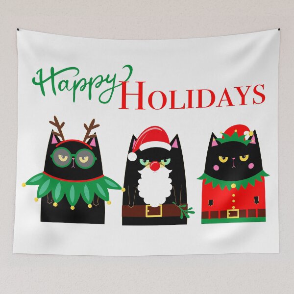 Item preview, xmas cats happy holidays designed and sold by PolinaMirralisa.