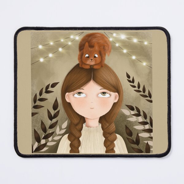 Aperçu de l'œuvre Illustration d'une fille des bois et d'un écureuil créée et vendue par AnnikaisDrawing.