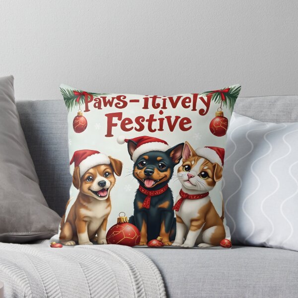 Item preview, Paw-sitively Festive Adorable Christmas T-shirt!  designed and sold by InkExpression.