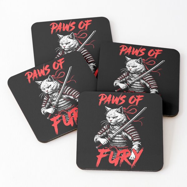 Item preview, Paws of Fury - Samurai Cat designed and sold by TotemTrovia.