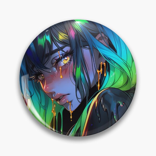 Item preview, Futuristic Neon Glow Aura Anime Girl designed and sold by bubblegoth.