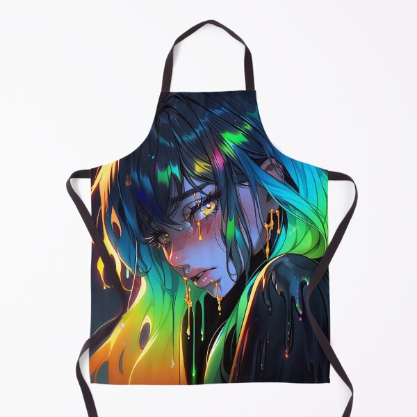 Item preview, Futuristic Neon Glow Aura Anime Girl designed and sold by bubblegoth.