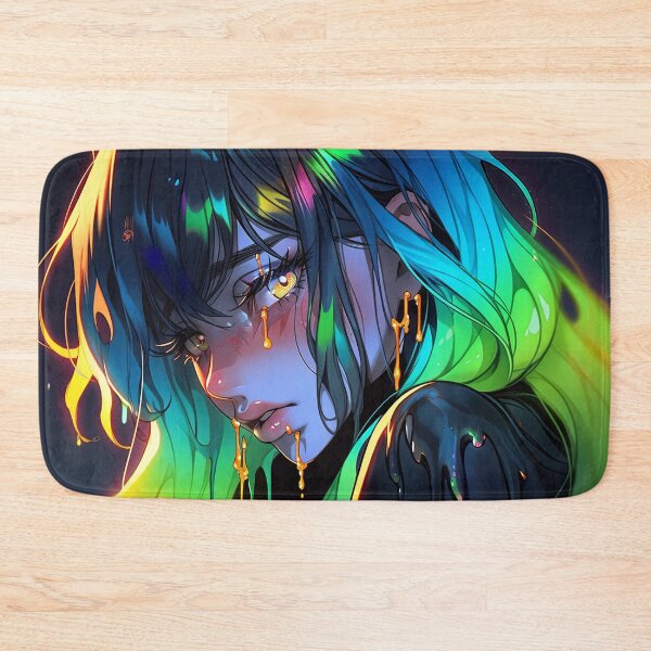 Item preview, Futuristic Neon Glow Aura Anime Girl designed and sold by bubblegoth.