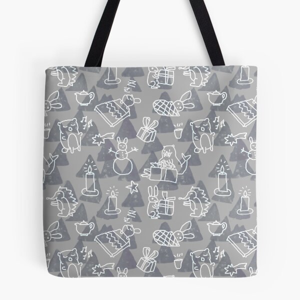 Item preview, Crazy animal exchanging Christmas gifts gray designed and sold by Alessandro Remo Mazzoni Remotextiles.