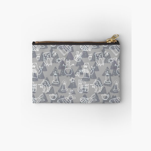 Item preview, Crazy animal exchanging Christmas gifts gray designed and sold by Alessandro Remo Mazzoni Remotextiles.