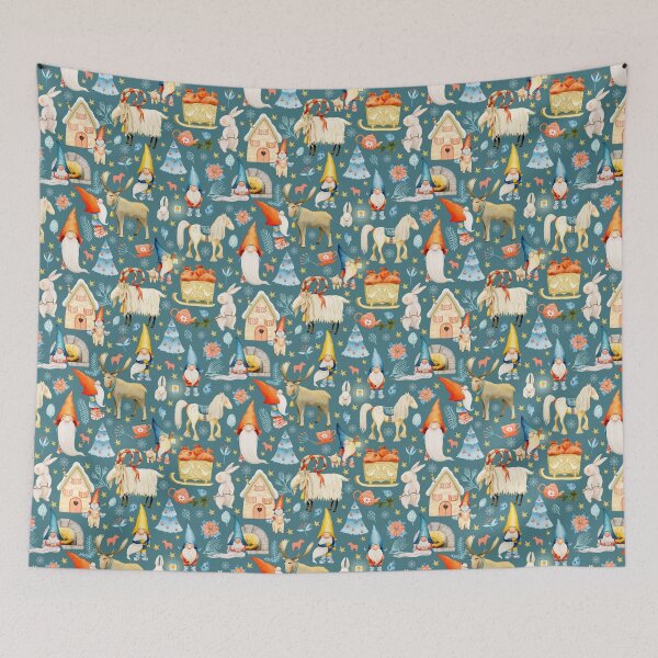 Item preview, Whimsical Nordic Christmas Gnomes with Animals designed and sold by LuciaS.